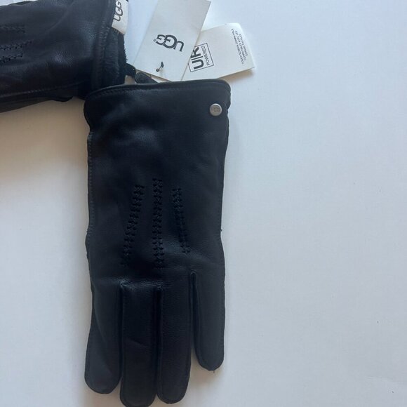 UGG Men’s Leather Touchscreen Gloves Black XL - Picture 3 of 7